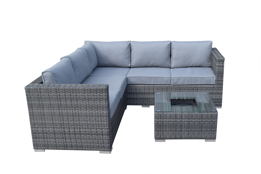 Manhattan Compact Corner Sofa Set With Ice Bucket- Grey | Blue Lagoon